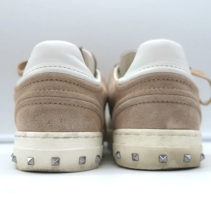 Valentino Flycrew Baskets Basses en Suédine Rose Taille 38.5
