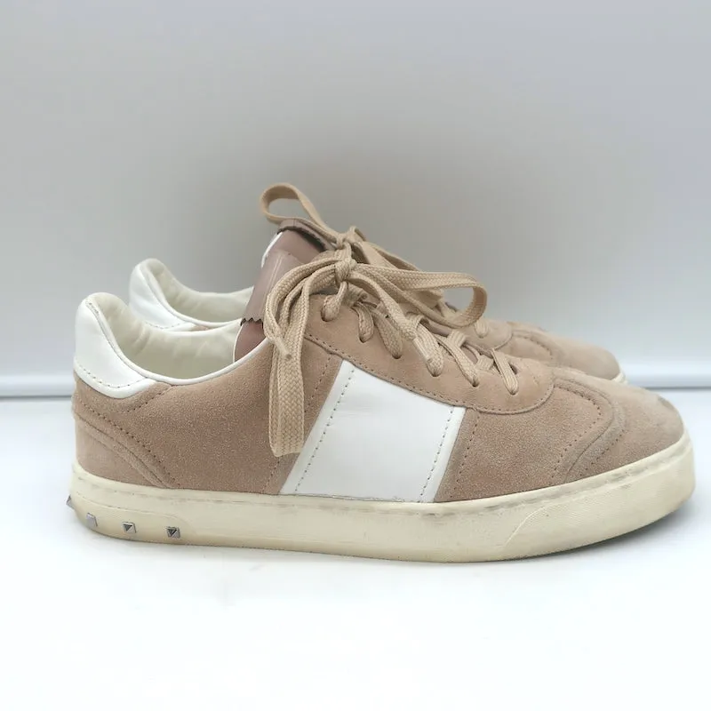 Valentino Flycrew Baskets Basses en Suédine Rose Taille 38.5