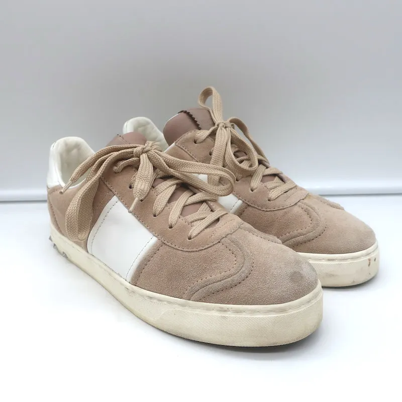 Valentino Flycrew Baskets Basses en Suédine Rose Taille 38.5
