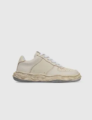 WAYNE LOW TOP SNEAKERS EN CUIR CRAQUELÉ 