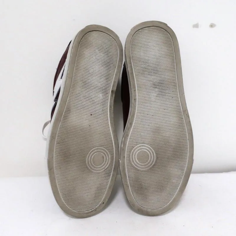 Zadig & Voltaire ZV1747 Flash Sneakers Basses en Cuir Bordeau Taille 36