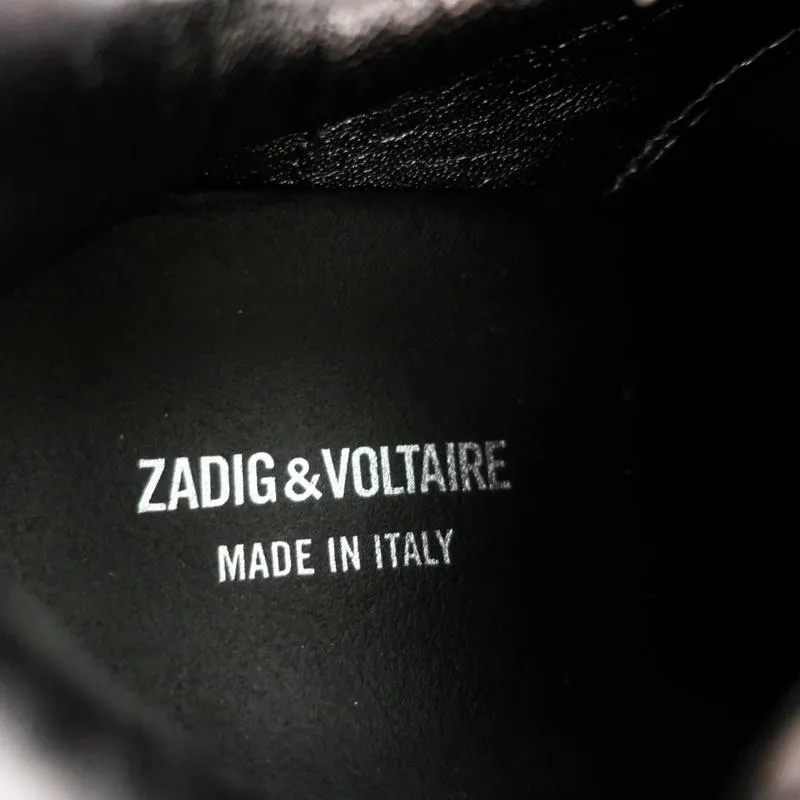 Zadig & Voltaire ZV1747 Flash Sneakers Basses en Cuir Bordeau Taille 36